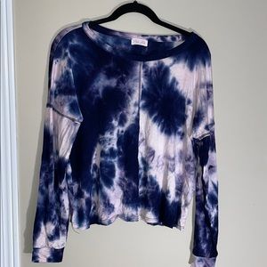 pink and navy tie dye long sleeve